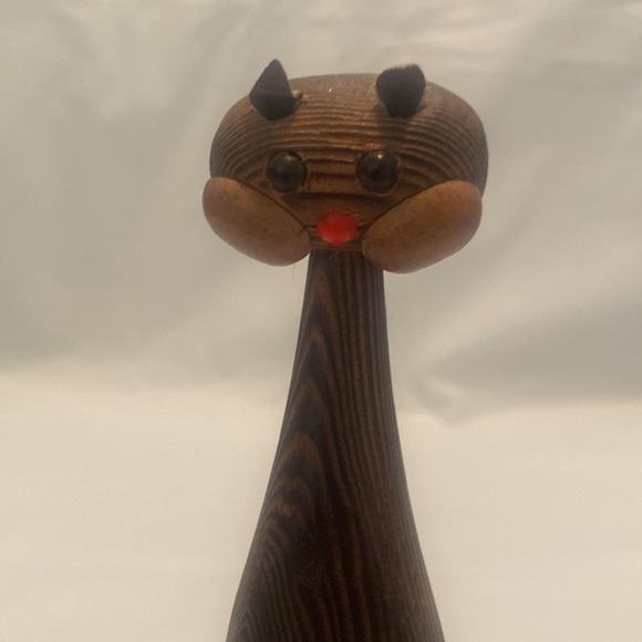 🐱 RARE VINTAGE Danish modern wooden cat - Picture 3 of 6